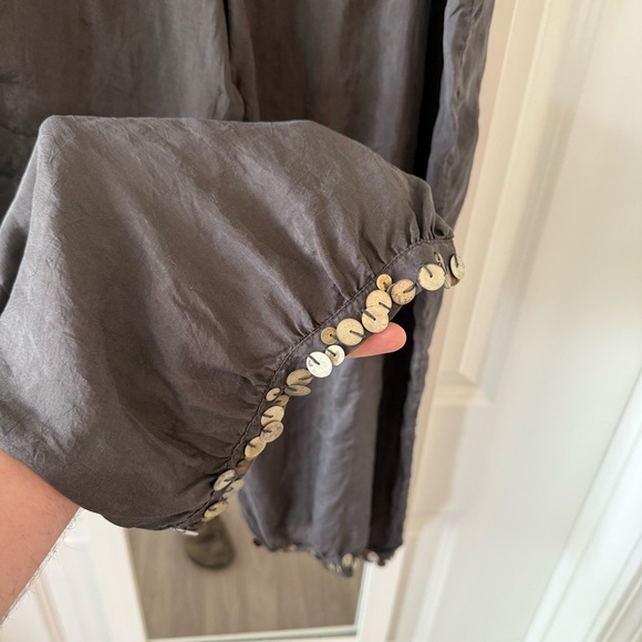 Dosa Silk Pants With Fringe Details Size 4 Color Grey - Picture 5 of 5